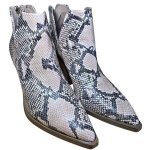 Vince Camuto Booties, Snakeskin, Zipper Close, 3 1/2 inch heel, Size 10 M LN